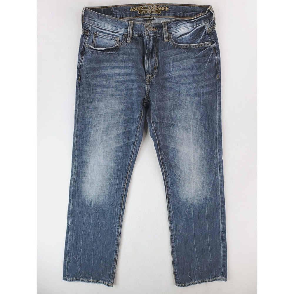 American Eagle Jeans Mens 32x30* Blue Original Straight Made To Last Denim Pants